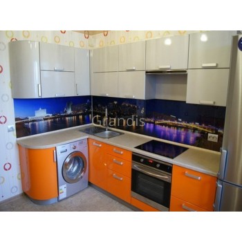СКАРЛЕТ - кухня со стиральной машиной под столешницей (размер 1,6×2,5 метра)