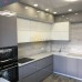 Кухня Смайл цвет белый металлик - черный металлик 1,6 метра - набирается поэлементно