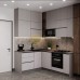 Кухня Смайл цвет белый металлик - бордовый металлик 2,5 метра - набирается поэлементно