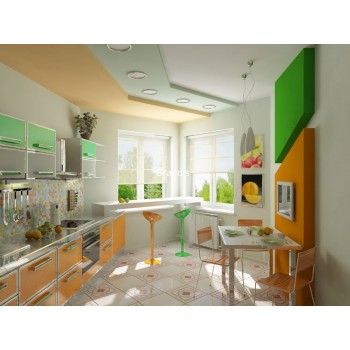 Balboni - кухня с горизонтальными шкафами на площадь 10,9 кв. м. 