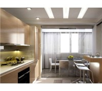 ИНДАСТРИАЛ - кухня с панорамным остеклением, размер 10,1кв метра