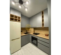 Кухня Смайл цвет белый металлик - бордовый металлик 1,2 метра - набирается поэлементно