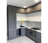 Кухня Смайл цвет белый металлик - бордовый металлик 3 метра - набирается поэлементно