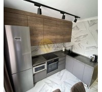 Кухня Смайл цвет белый металлик - черный металлик 2,8 метра - набирается поэлементно