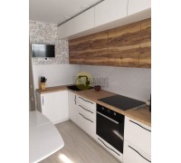 Кухня Смайл цвет белый металлик - бордовый металлик 2,6 метра - набирается поэлементно